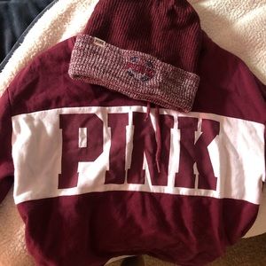 Victorias Secret Pink Matching Sweater & Beanie